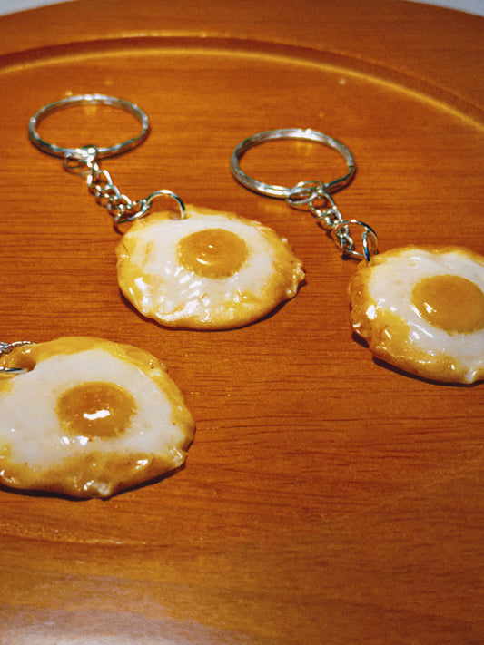 JUMBO fried egg keychain